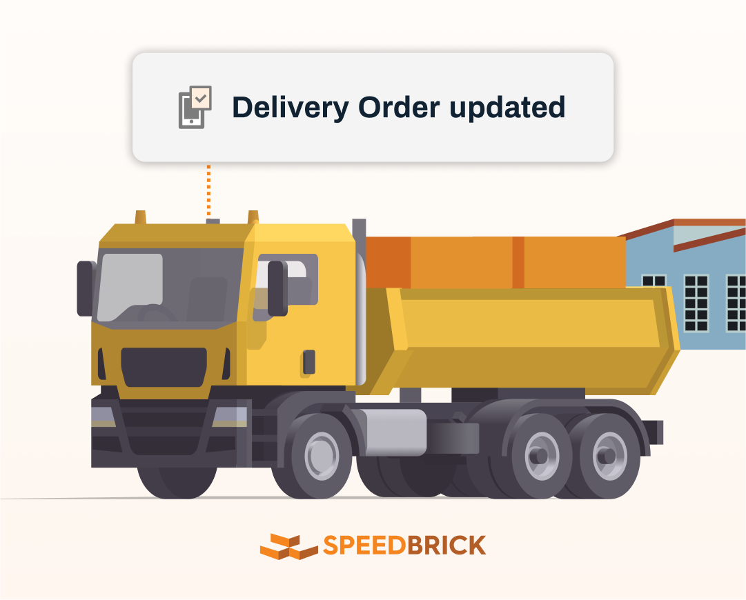 construction delivery order being tracked by material management software