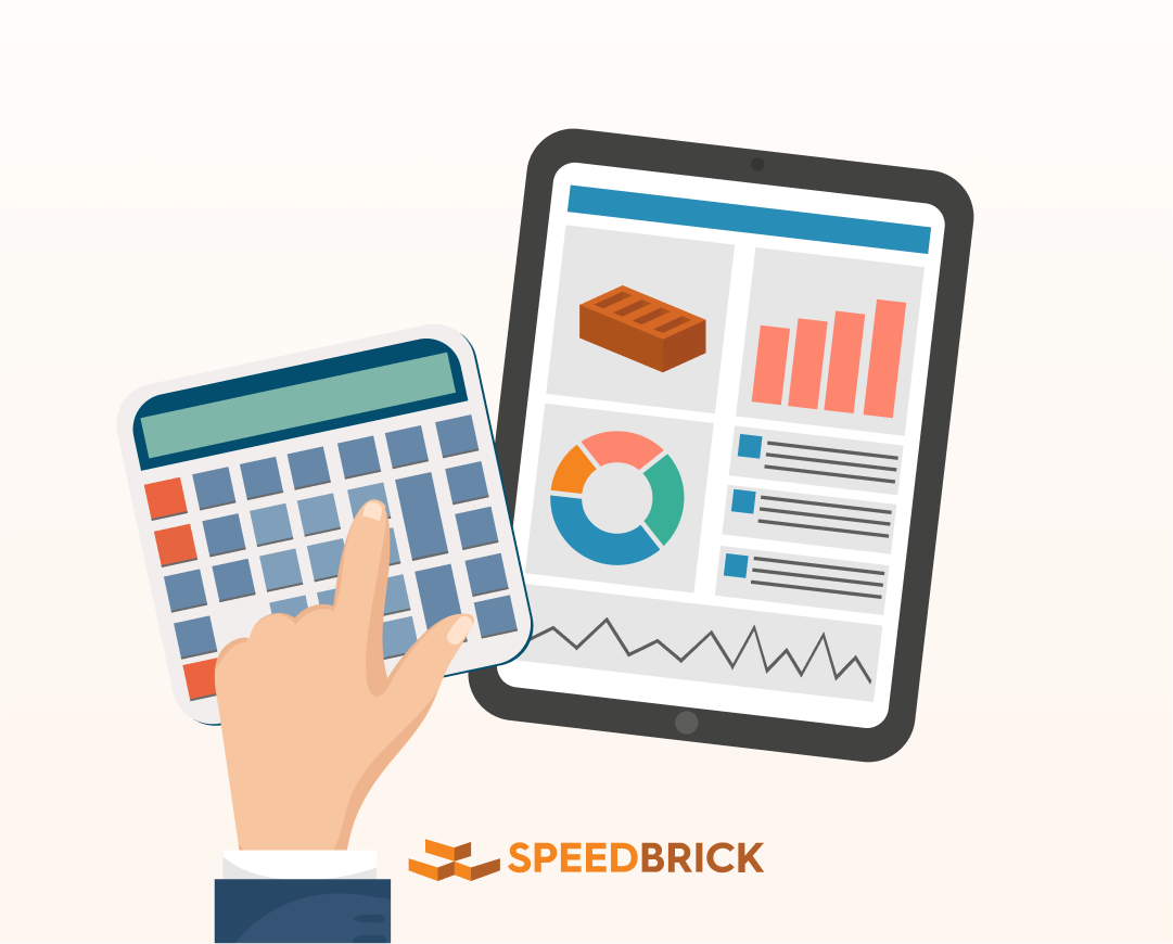 using a tablet to compare construction material quotations from suppliers